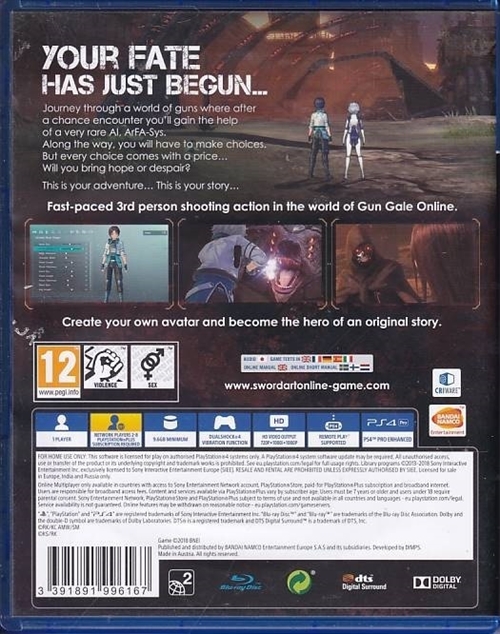 Sword Art Online Fatal Bullet - PS4 (B Grade) (Genbrug)